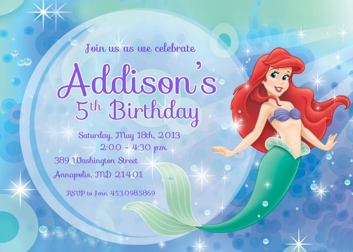 Little Mermaid Birthday Invitations â Fleeciness Info
